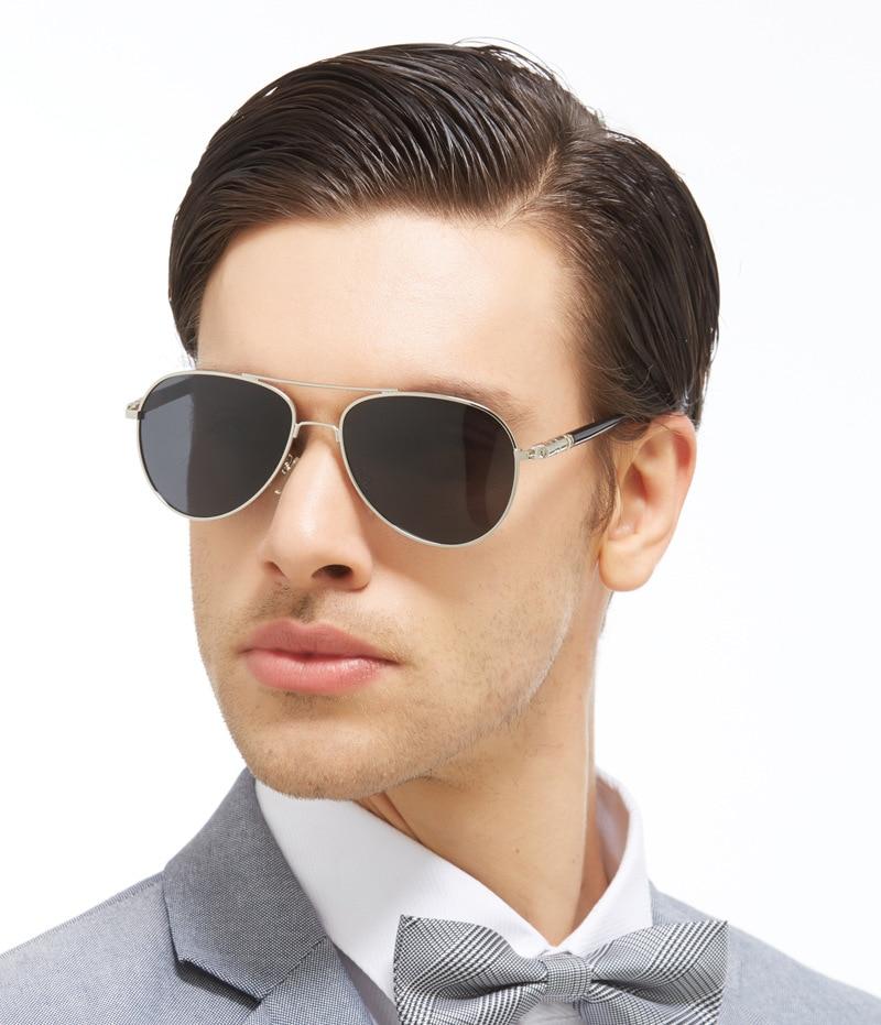 AORON Men Polarized Sunglasses Classic Pilot Glasses Brand Goggoles UV400 Protection Metal Frame